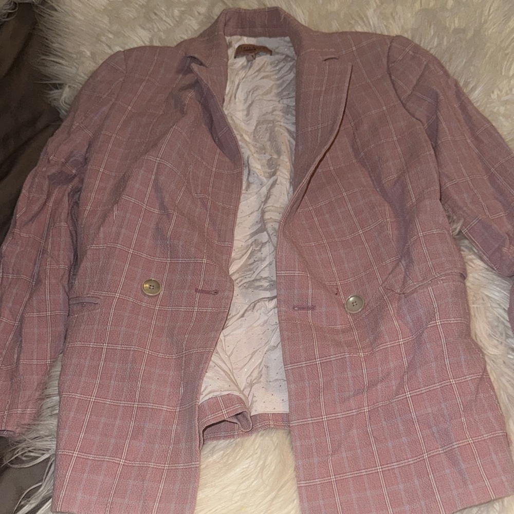 Rebecca Taylor Rose Plaid Double-Breasted Blazer - Picture 4 of 7